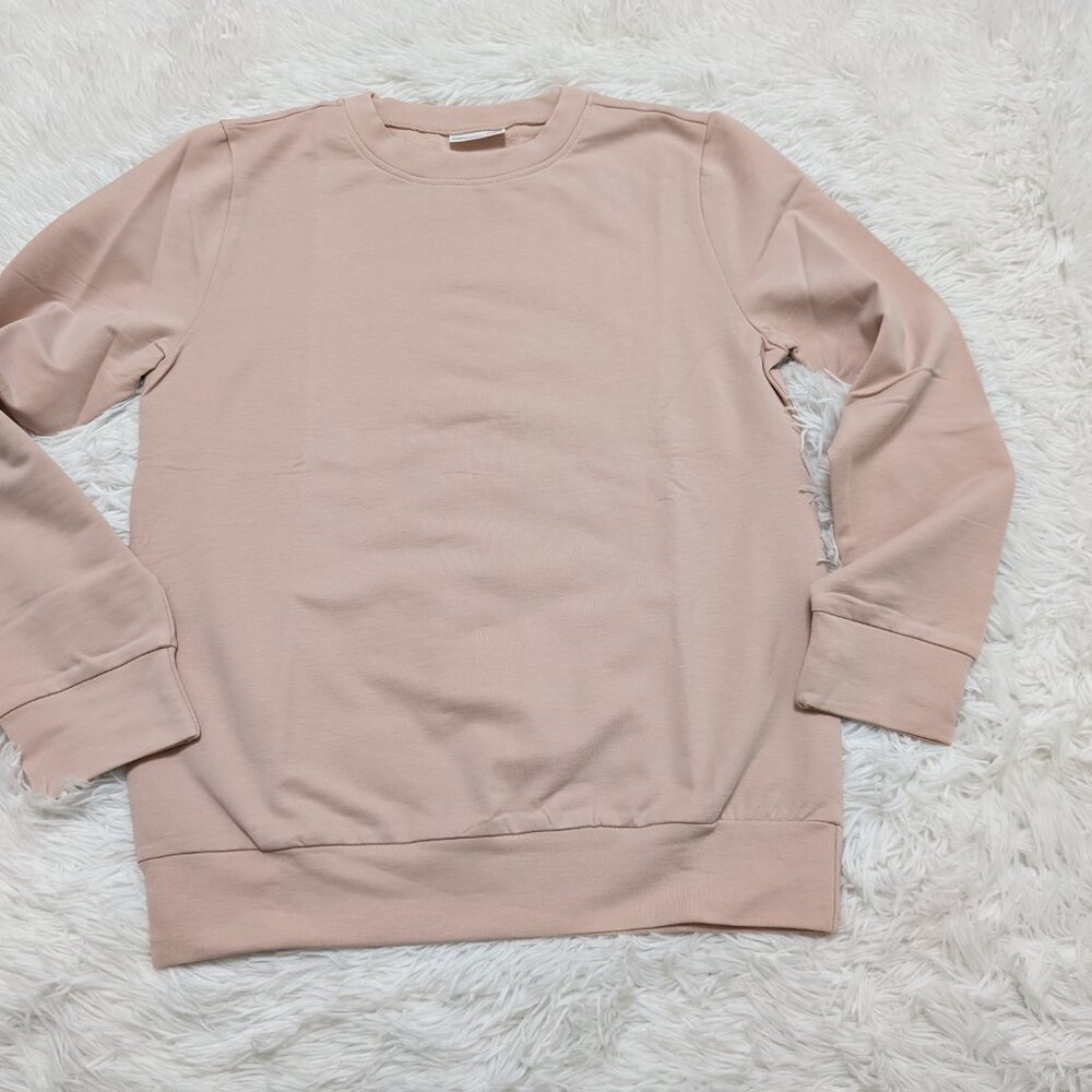 Coccodrilla Unisex Cream Crew Neck Loopknit Long Sleeve Sweatshirt for 10Yr NWOT